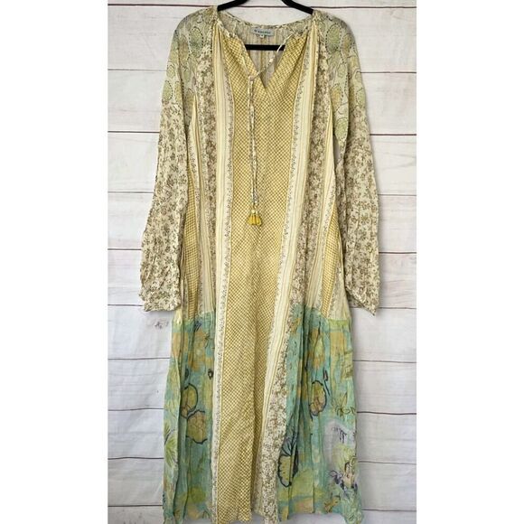 D'ascoli Dress Women Cecile Maxi‎ Floral Tassel Balloon Sleeve Small Bohemian - Picture 3 of 16